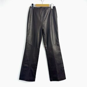 Danier Brown Leather Boot Cut Pant Sz 4